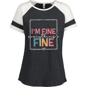 ItS Fine IM Fine Everything Is Fine Introvert Enza Ladies Jersey Colorblock Tee