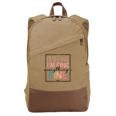 ItS Fine IM Fine Everything Is Fine Introvert Cotton Canvas Backpack