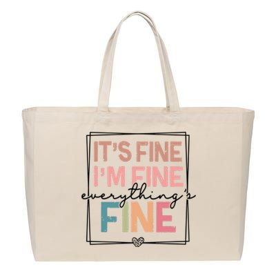 ItS Fine IM Fine Everything Is Fine Introvert Cotton Canvas Jumbo Tote