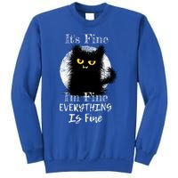 ItS Fine IM Fine Everything Is Fine Fuzzy Cat Black Cat Great Gift Sweatshirt