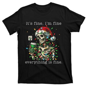 ItS Fine IM Fine Everything Is Fine Christmas Skeleton T-Shirt