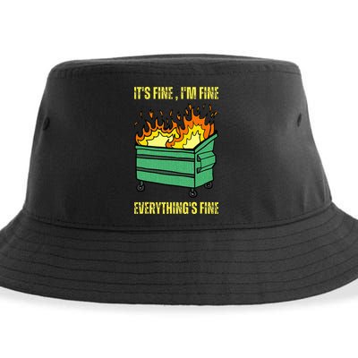 ItS Fine IM Fine Everything Is Fine Lil Dumpster Fire Sustainable Bucket Hat