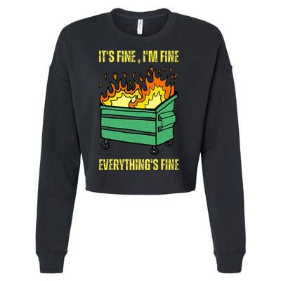 ItS Fine IM Fine Everything Is Fine Lil Dumpster Fire Cropped Pullover Crew