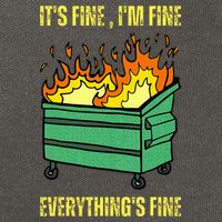 ItS Fine IM Fine Everything Is Fine Lil Dumpster Fire Cotton Canvas Backpack