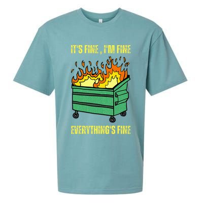 ItS Fine IM Fine Everything Is Fine Lil Dumpster Fire Sueded Cloud Jersey T-Shirt