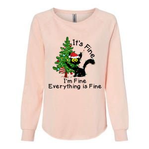 ItS Fine IM Fine Santa Black Cat Xmas Tree Funny Christmas Great Gift Womens California Wash Sweatshirt