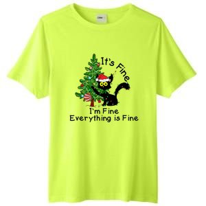 ItS Fine IM Fine Santa Black Cat Xmas Tree Funny Christmas Great Gift Tall Fusion ChromaSoft Performance T-Shirt