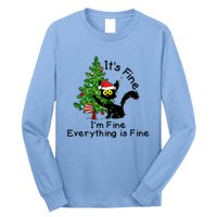 ItS Fine IM Fine Santa Black Cat Xmas Tree Funny Christmas Great Gift Long Sleeve Shirt