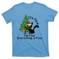 ItS Fine IM Fine Santa Black Cat Xmas Tree Funny Christmas Great Gift T-Shirt