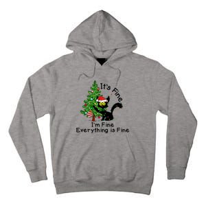 ItS Fine IM Fine Santa Black Cat Xmas Tree Funny Christmas Great Gift Tall Hoodie