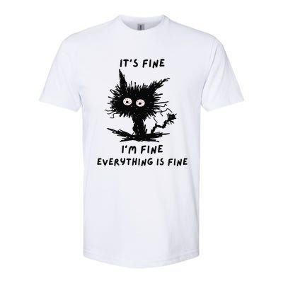 Its Fine Im Fine Funny Coffee Cute Sarcastic Black Cat Softstyle CVC T-Shirt