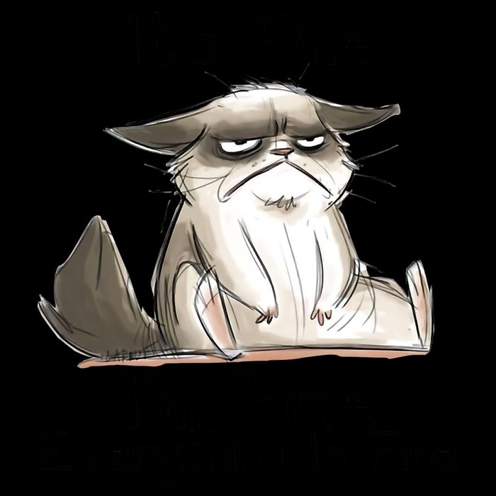 It's Fine I'm Fine Everything Is Fine Angry Cat Funny Quote Impact Tech Backpack
