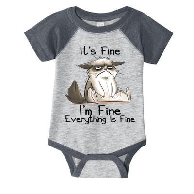 It's Fine I'm Fine Everything Is Fine Angry Cat Funny Quote Infant Baby Jersey Bodysuit