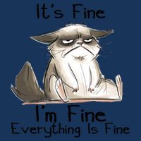 It's Fine I'm Fine Everything Is Fine Angry Cat Funny Quote Infant Baby Jersey Bodysuit