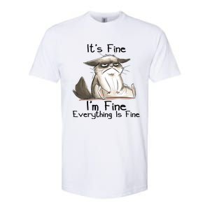 It's Fine I'm Fine Everything Is Fine Angry Cat Funny Quote Softstyle CVC T-Shirt