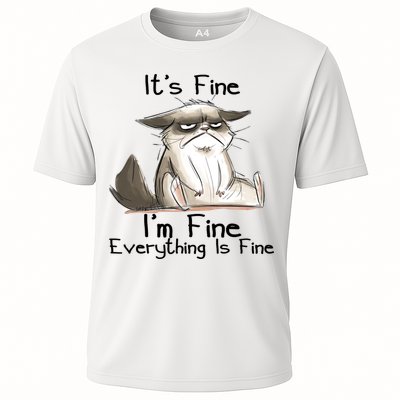 It's Fine I'm Fine Everything Is Fine Angry Cat Funny Quote Performance Shirt