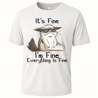 It's Fine I'm Fine Everything Is Fine Angry Cat Funny Quote Performance Shirt