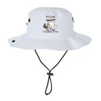 It's Fine I'm Fine Everything Is Fine Angry Cat Funny Quote Bucket Hat