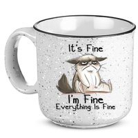 It's Fine I'm Fine Everything Is Fine Angry Cat Funny Quote 15oz Campfire Ceramic Mug