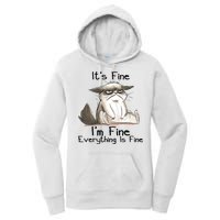 It's Fine I'm Fine Everything Is Fine Angry Cat Funny Quote Women's Pullover Hoodie