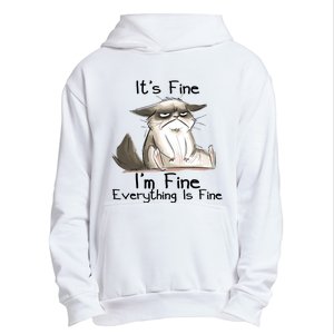 It's Fine I'm Fine Everything Is Fine Angry Cat Funny Quote Urban Pullover Hoodie