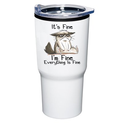 It's Fine I'm Fine Everything Is Fine Angry Cat Funny Quote Tumbler
