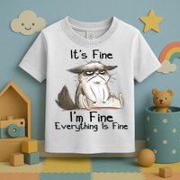 It's Fine I'm Fine Everything Is Fine Angry Cat Funny Quote Toddler T-Shirt
