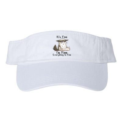 It's Fine I'm Fine Everything Is Fine Angry Cat Funny Quote Visor