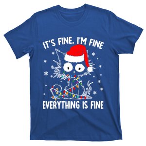 ItS Fine IM Fine Everything Is Fine Christmas Xmas Cat Meaningful Gift T-Shirt