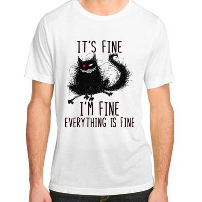 It's Fine I'm Fine Everything Is Fine Funny Black Cat Adult ChromaSoft Performance T-Shirt