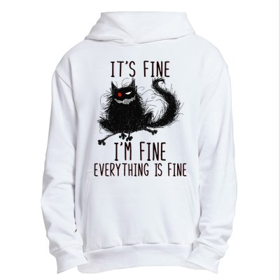 It's Fine I'm Fine Everything Is Fine Funny Black Cat Urban Pullover Hoodie