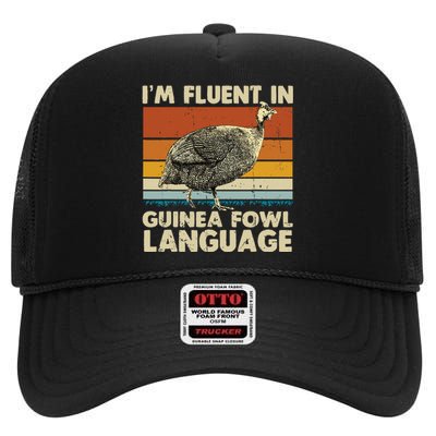 Im Fluent In Guinea Fowl Language High Crown Mesh Back Trucker Hat