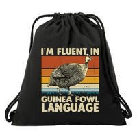 Im Fluent In Guinea Fowl Language Drawstring Bag