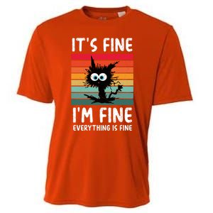 ItS Fine IM Fine Everything Is Fine Funny Black Cat Gift Cooling Performance Crew T-Shirt