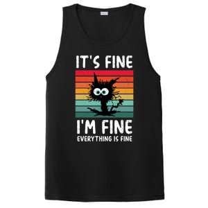 ItS Fine IM Fine Everything Is Fine Funny Black Cat Gift PosiCharge Competitor Tank