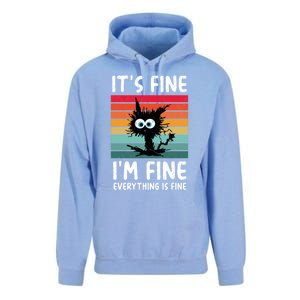 ItS Fine IM Fine Everything Is Fine Funny Black Cat Gift Unisex Surf Hoodie