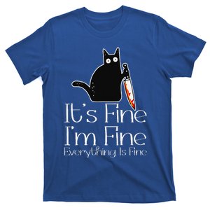 Its Fine Im Fine Everythings Fine Halloween Costume Cat T-Shirt