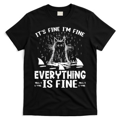 It's Fine I'm Fine Everything Is Fine Funny Cat T-Shirt