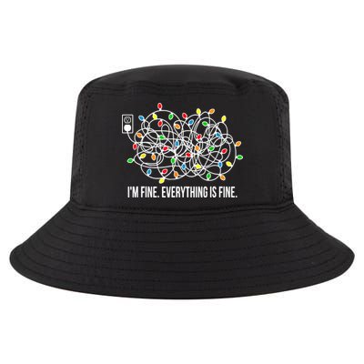 It's Fine I'm Fine Everything Is Fine Funny Christmas Lights Cool Comfort Performance Bucket Hat