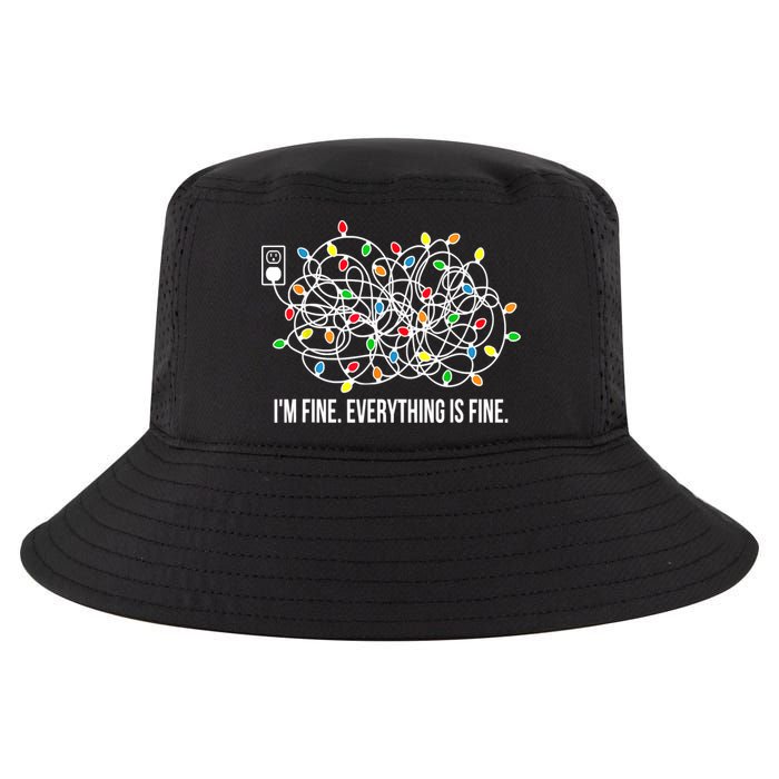 It's Fine I'm Fine Everything Is Fine Funny Christmas Lights Cool Comfort Performance Bucket Hat
