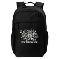 It's Fine I'm Fine Everything Is Fine Funny Christmas Lights Backpack