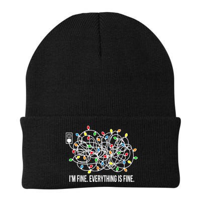 It's Fine I'm Fine Everything Is Fine Funny Christmas Lights Beanie
