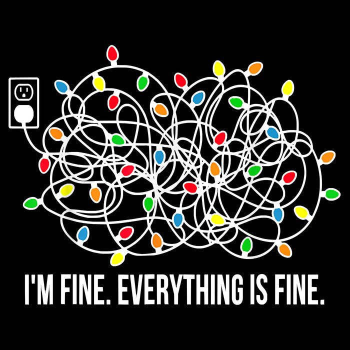 It's Fine I'm Fine Everything Is Fine Funny Christmas Lights Poster