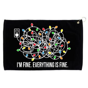 It's Fine I'm Fine Everything Is Fine Funny Christmas Lights Grommeted Golf Towel