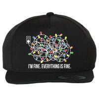 It's Fine I'm Fine Everything Is Fine Funny Christmas Lights Wool Snapback Cap