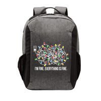 It's Fine I'm Fine Everything Is Fine Funny Christmas Lights Vector Backpack