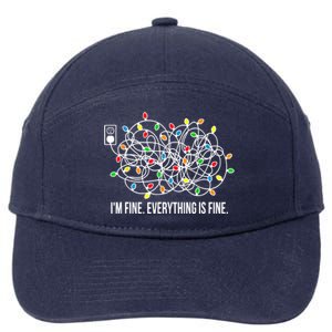 It's Fine I'm Fine Everything Is Fine Funny Christmas Lights 7-Panel Snapback Hat