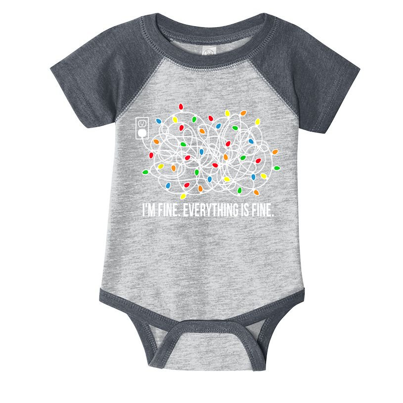 It's Fine I'm Fine Everything Is Fine Funny Christmas Lights Infant Baby Jersey Bodysuit