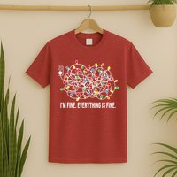 It's Fine I'm Fine Everything Is Fine Funny Christmas Lights T-Shirt