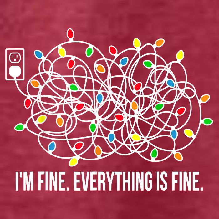 It's Fine I'm Fine Everything Is Fine Funny Christmas Lights Pom Pom 12in Knit Beanie